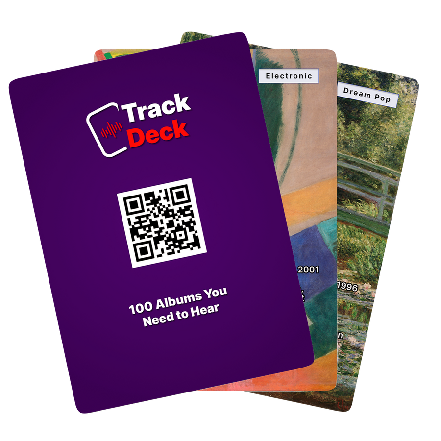 The back of a TrackDeck card showing the QR code