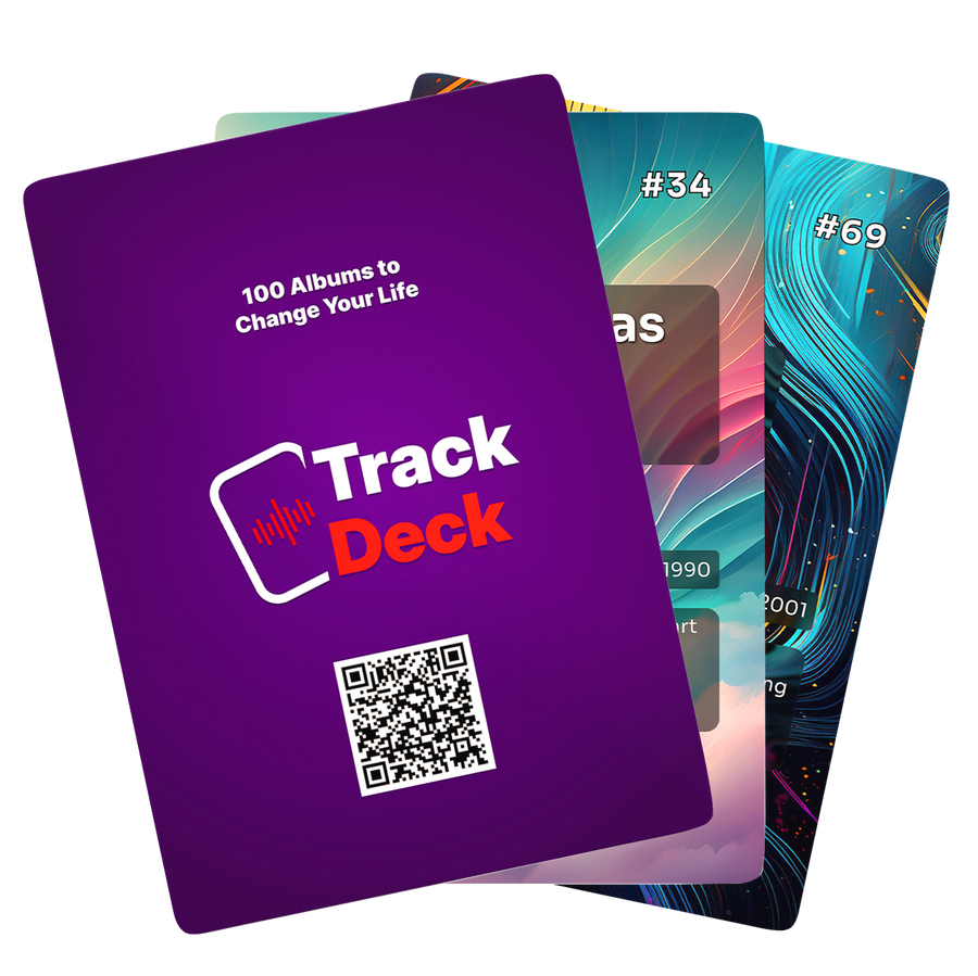 The back of a TrackDeck card showing the QR code
